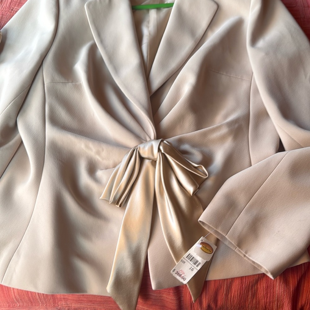 Talbots Dress Jacket with Satin Bow & Satin sleeveless top….